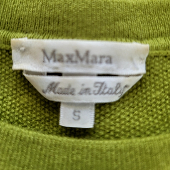 Max Mara Chartreuse Green Lightweight Wool Sweater Top Long Sleeve Size Small - Picture 11 of 14